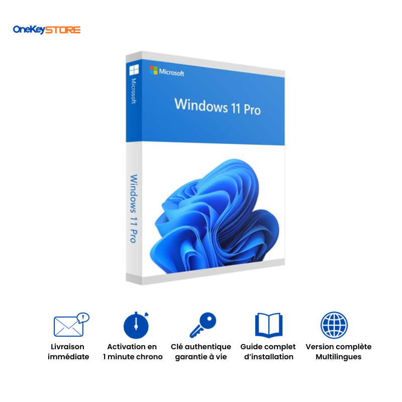 Clé Microsoft Windows 11 Professionnel - Accès à vie OneKey Store