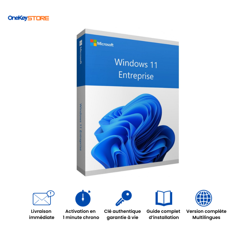 Clé Microsoft Windows 11 Entreprise - Accès à vie OneKey Store