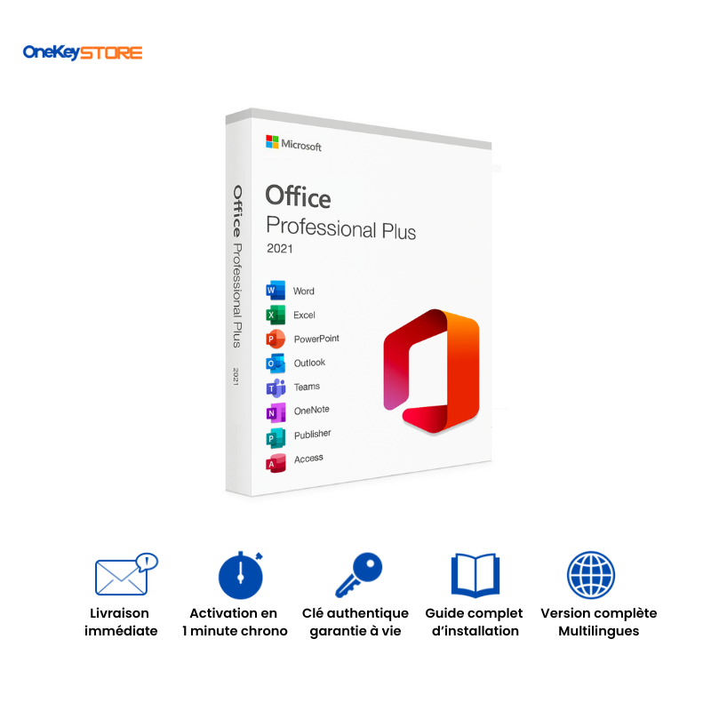Clé Microsoft Office 2021 Professionnel Plus - Accès à vie OneKey Store