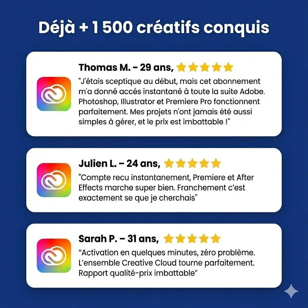 Adobe Creative Cloud Pro Abonnement 12 Mois + 100 go de stockage offert OneKey Store